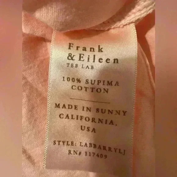 FRANK & EILEEN $248 Barry Tee Lab Orange Fluorescent Comfy Coastal Grandma